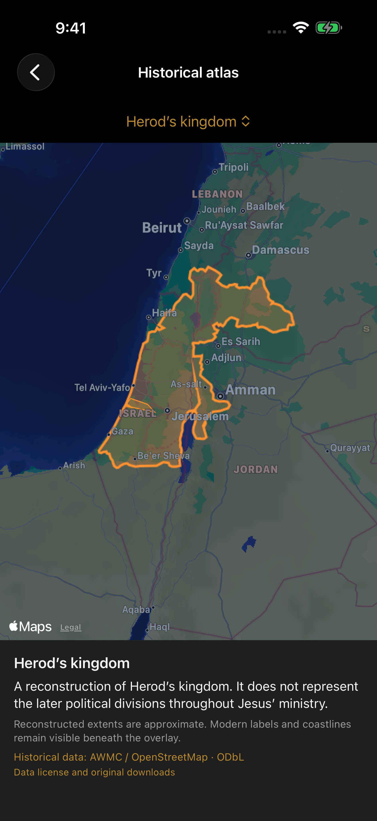 Historical map overlays in Scripture and Stone