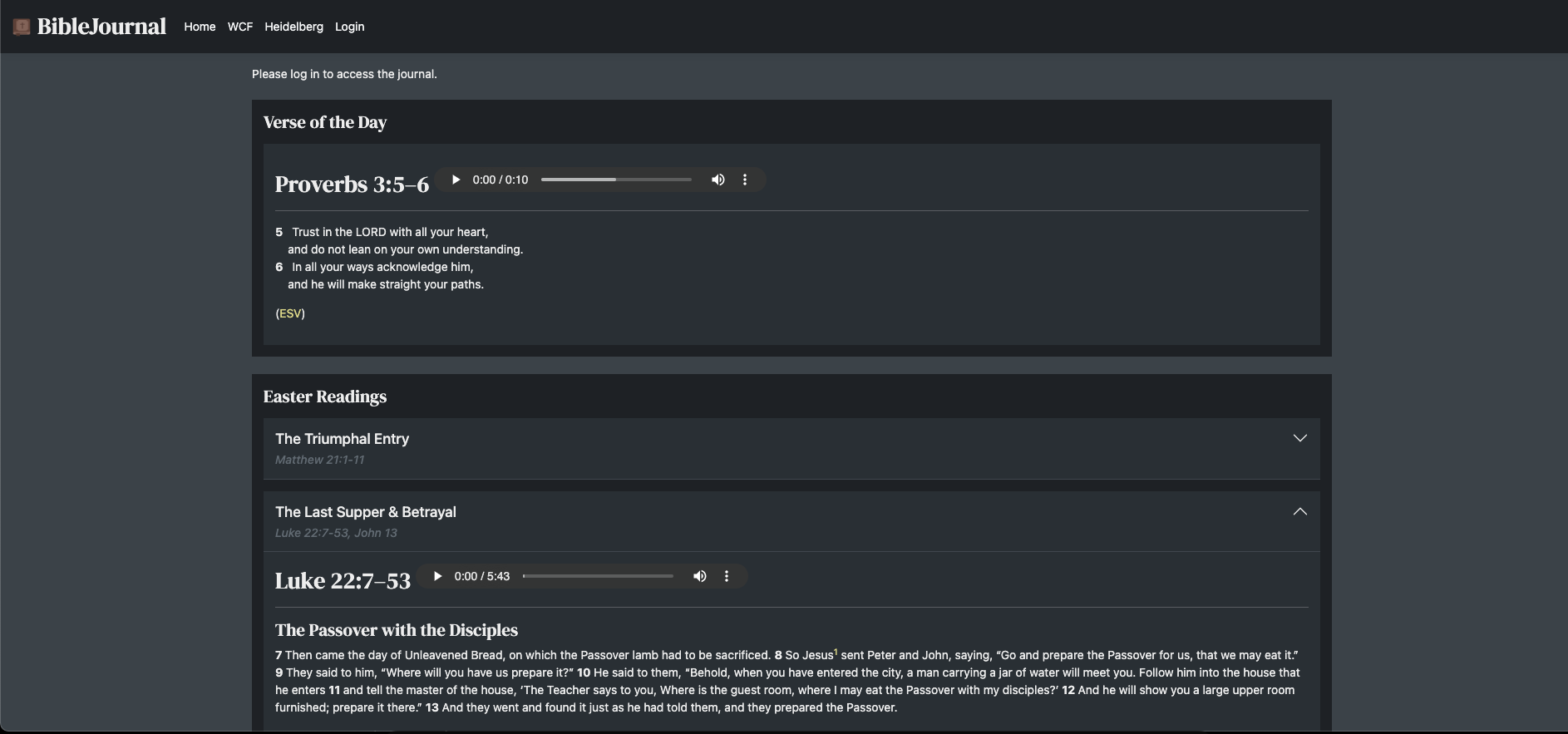 BibleJournal Application