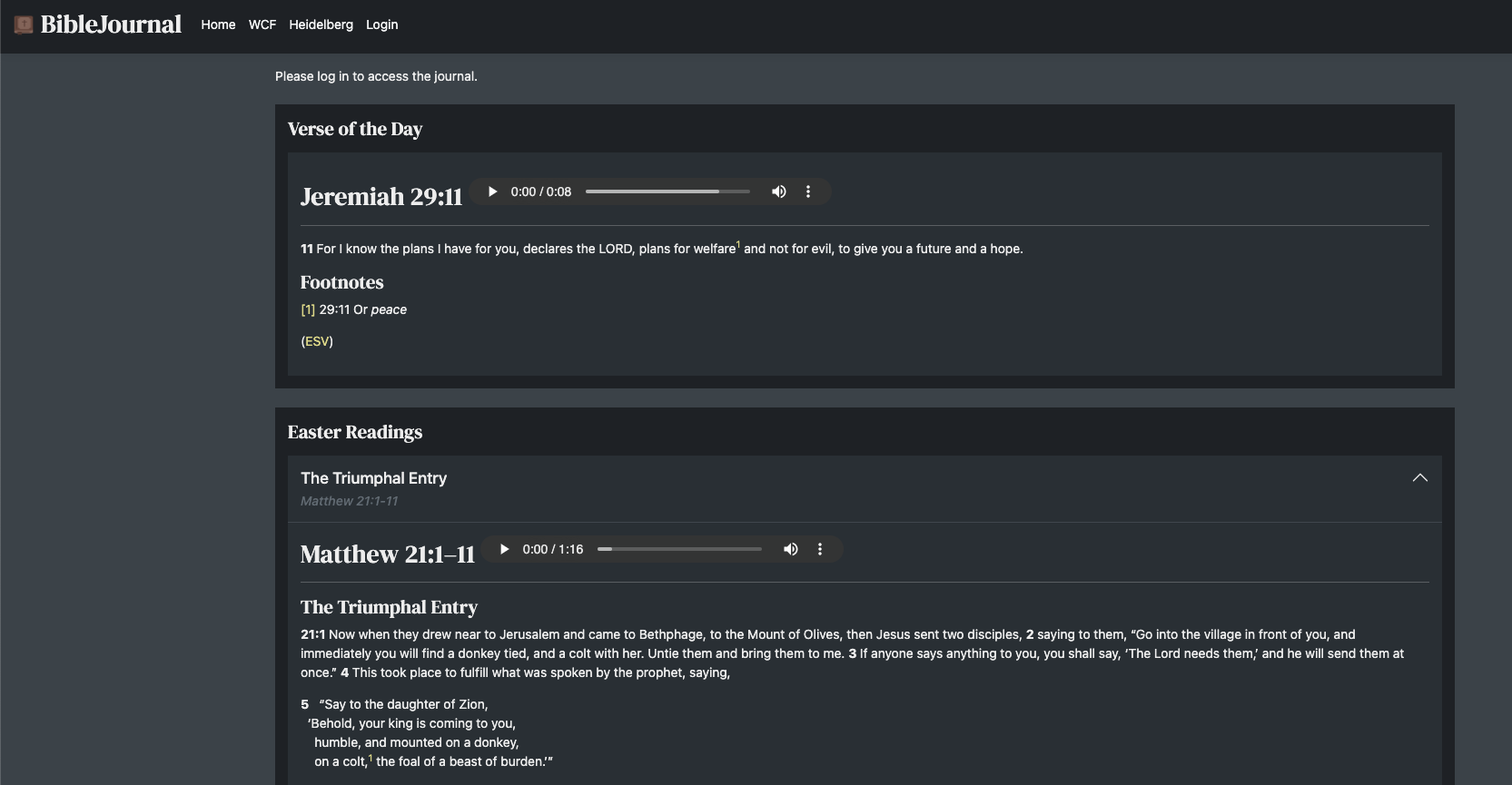 BibleJournal Application Screenshot 2
