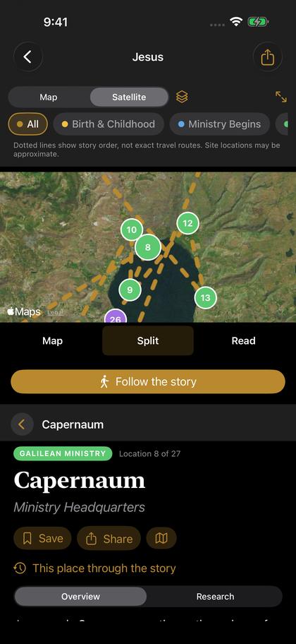 Map and guided journey on iPhone